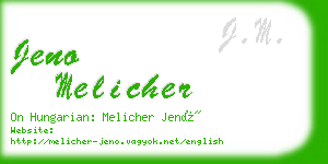 jeno melicher business card